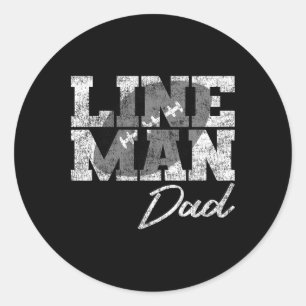 Lineman Dad - Football Player Matching Family Classic Round Sticker