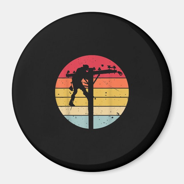Lineman Electrician Gift Magnet (Front)