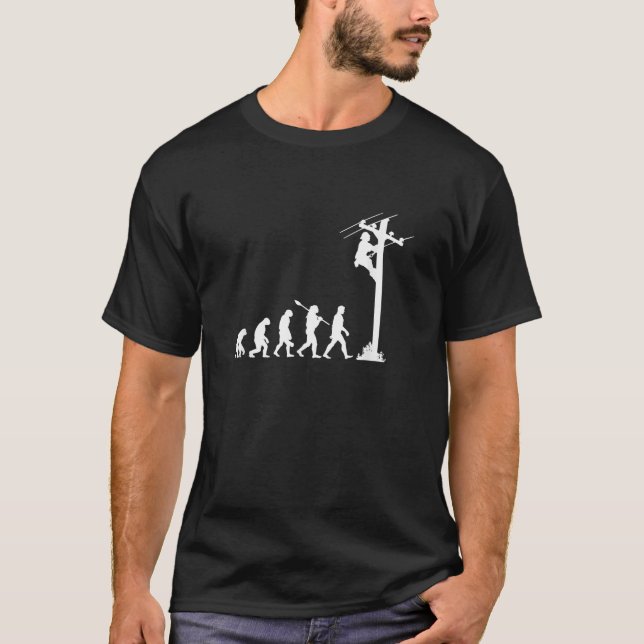 lineman evolution electrician lineman  T-Shirt (Front)