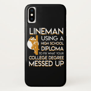 Lineman Fix College Degree Messed Up Case-Mate iPhone Case