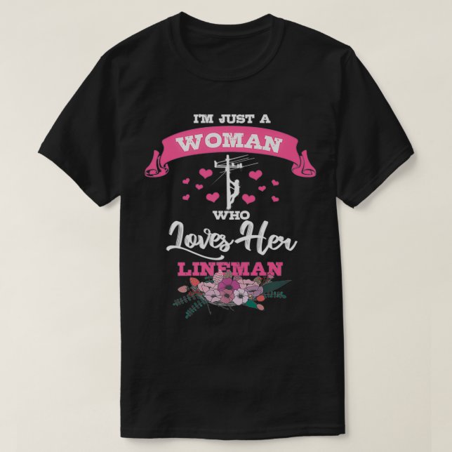 Lineman Gifts Line Worker Line Wife I Love My Line T-Shirt (Design Front)