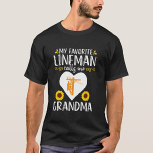 Lineman Grandma Sunflower Mother's Day Electrician T-Shirt
