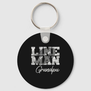 Lineman Grandpa - Football Player Matching Family Key Ring