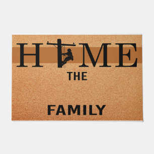 Lineman Home Doormat, Personalised Lineman Family Doormat