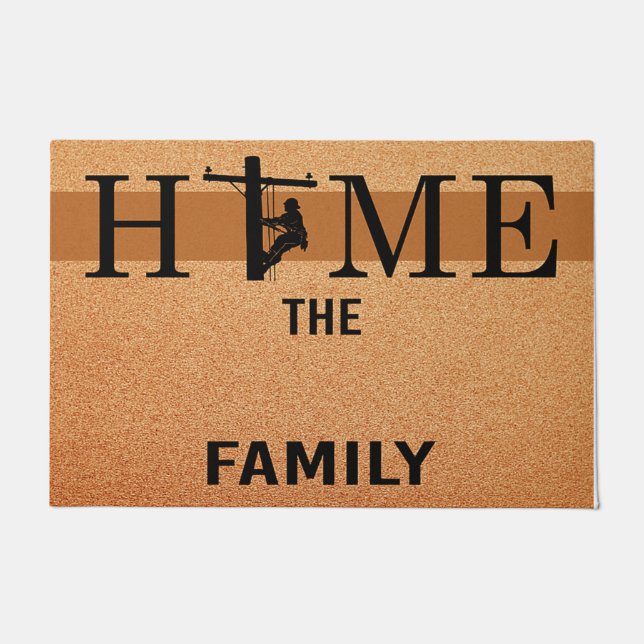 Lineman Home Doormat, Vintage Customised  Doormat (Front)