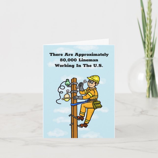 Lineman On Pole Appreciation Card (Front)