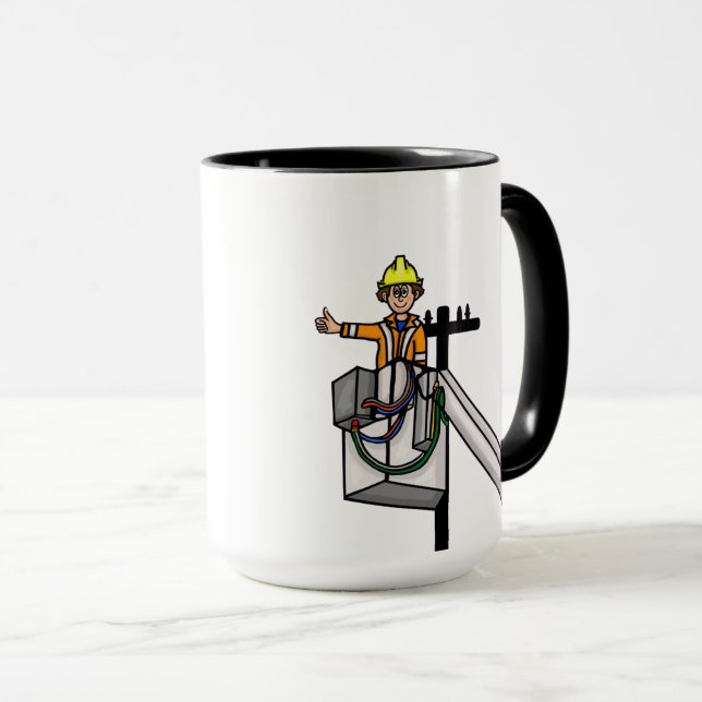 Lineman on Pole Mug (Front Right)
