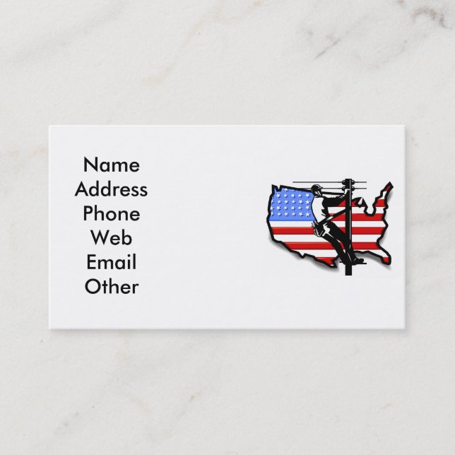 Lineman or Electrician Business Cards (Front)