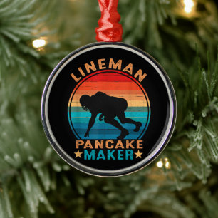 Lineman Pancake Maker - American Football Metal Tree Decoration