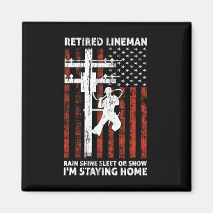 Lineman Retirement 4th Of July Funny Novelty Man W Magnet