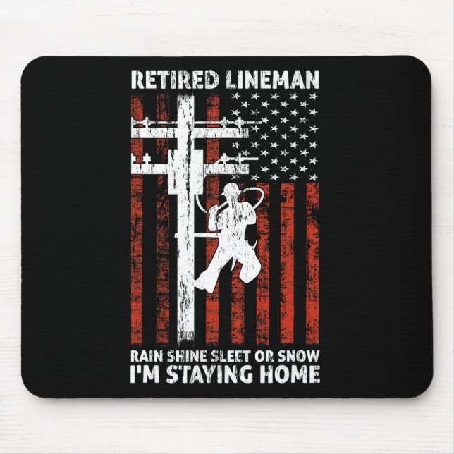 Lineman Retirement 4th Of July Funny Novelty Man W Mouse Pad (Front)