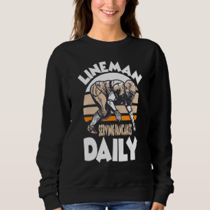 Lineman Serving Pancakes Daily Football Offence Sweatshirt