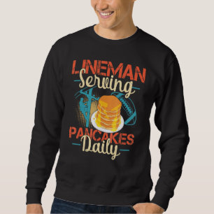 Lineman Serving Pancakes Funny Football Player Sweatshirt