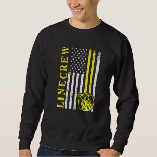 Lineman Usa Flag American Electrician Engineer Cra Sweatshirt