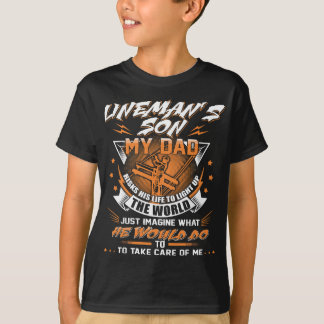Lineman's Son Proud Lineman Fathers Day Xmas Gift T-Shirt
