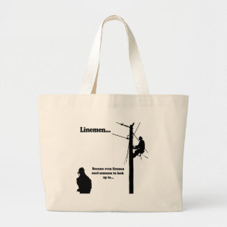 Linemen Because Large Tote Bag