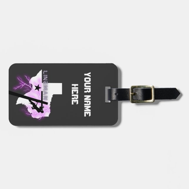 Linemen Over Texas Graphic  Luggage Tag (Front Horizontal)