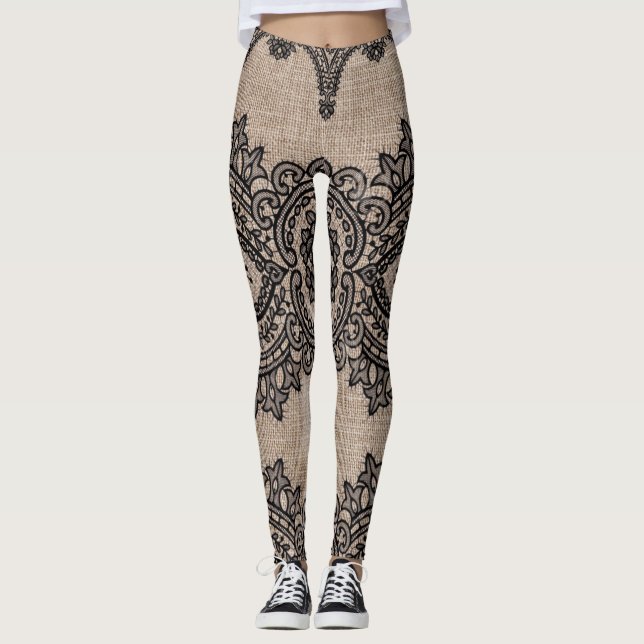 Linen and lace leggings (Front)