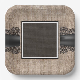 Linen and lace paper plates