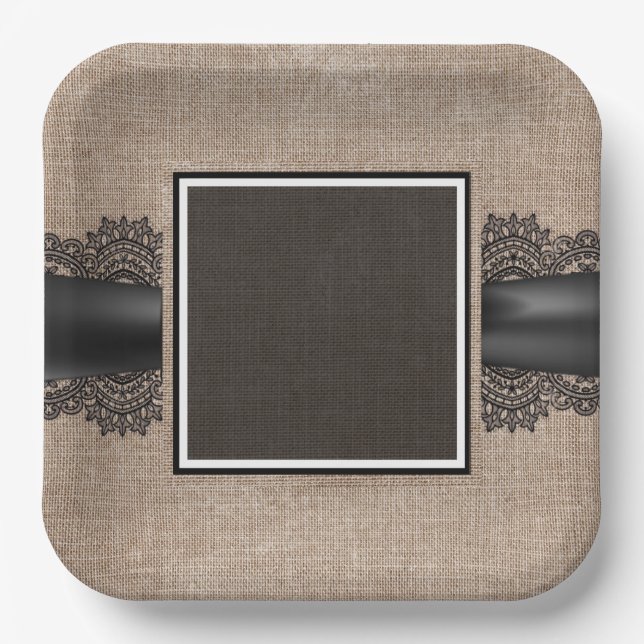 Linen and lace paper plates (Front)