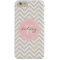 Linen Beige and Pink Chevron Custom Monogram