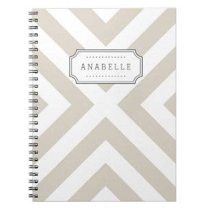 Linen Beige Mod X Chevron Monogram Spiral Notebook