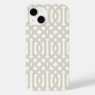 Linen Beige Modern Trellis Case-Mate iPhone 14 Case