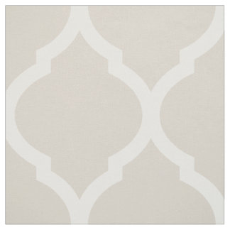 Linen Beige Moroccan Quatrefoil Large Scale Fabric