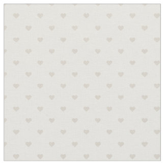 Linen Beige Polka Dot Hearts Fabric