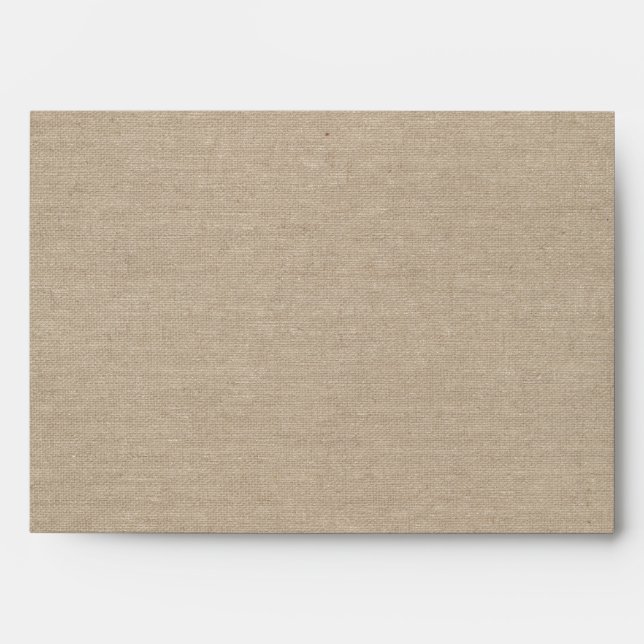 Linen Canvas Wedding Monogram Initial Envelope (Front)