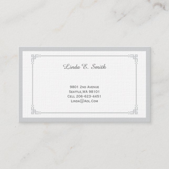 Linen Classic Bordered Calling Card (Front)