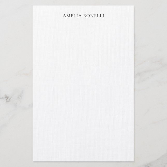 Linen Classical Minimalist Professional Plain Stationery (Front)