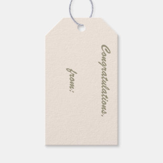 Linen-Coloured Congratulations Gift Tag (script)