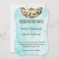 Linen Daisy Lime Green Nature Wedding Invitation