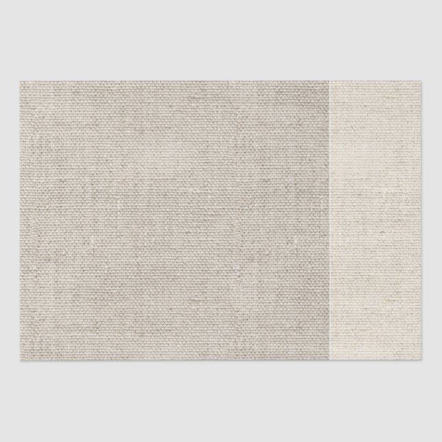 Linen Fabric Two Tone Natural Designer Chic Tissue Paper (Front)