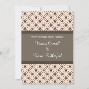 Linen Fancy Lattice Wedding Invitation