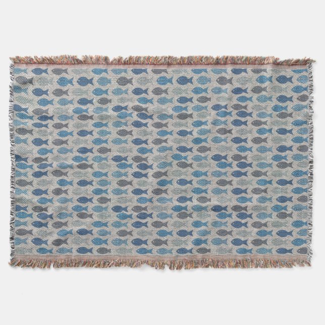 Linen Fish Throw Blanket (Front)