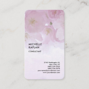 Linen Floral Professional Exclusive Feminine Business Card