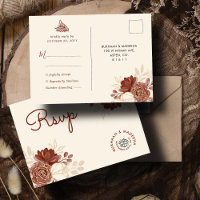 Linen gold glitter watercolor Muslim Wedding RSVP