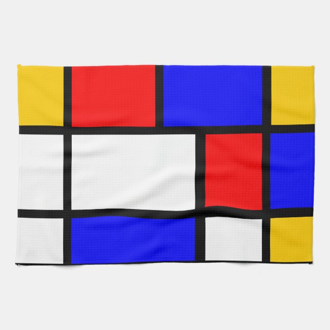 Linen house Mondrian style Tea Towel (Horizontal)