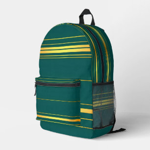 Linen Luxury Modern Green Gold Texture Collection Printed Backpack