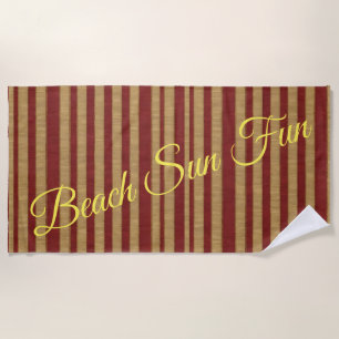 Linen Luxury Popular Burgundy Gold Collection Beach Towel