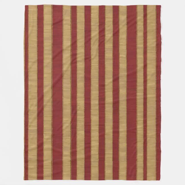 Linen Luxury Popular Burgundy Gold Collection Fleece Blanket (Front)