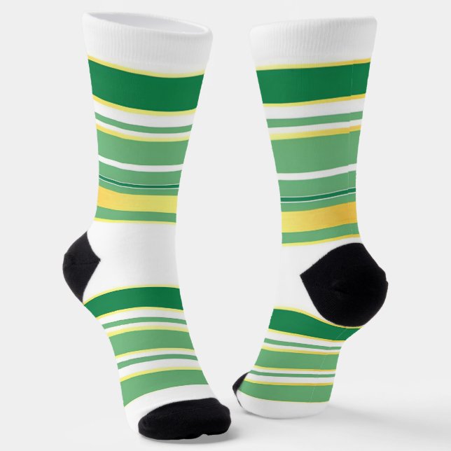 Linen Luxury Popular Green Gold Texture Collection Socks (Angled)