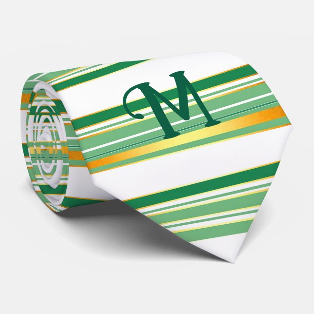 Linen Luxury Popular Green Gold Texture Collection Tie (Rolled)