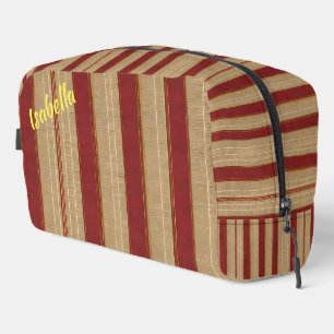 Linen Luxury Trendy Burgundy Gold Collection Dopp Kit