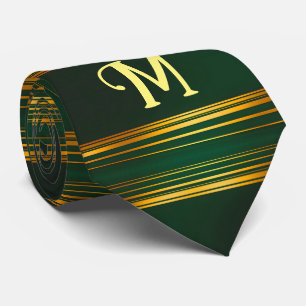 Linen Luxury Trendy Green Gold Texture Collection Tie