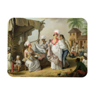 Linen Market, Roseau, Dominica, c.1780 (oil on can Magnet