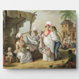 Linen Market, Roseau, Dominica, c.1780 (oil on can Plaque