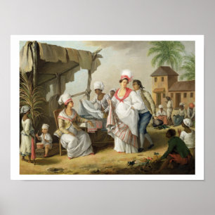 Linen Market, Roseau, Dominica, c.1780 (oil on can Poster